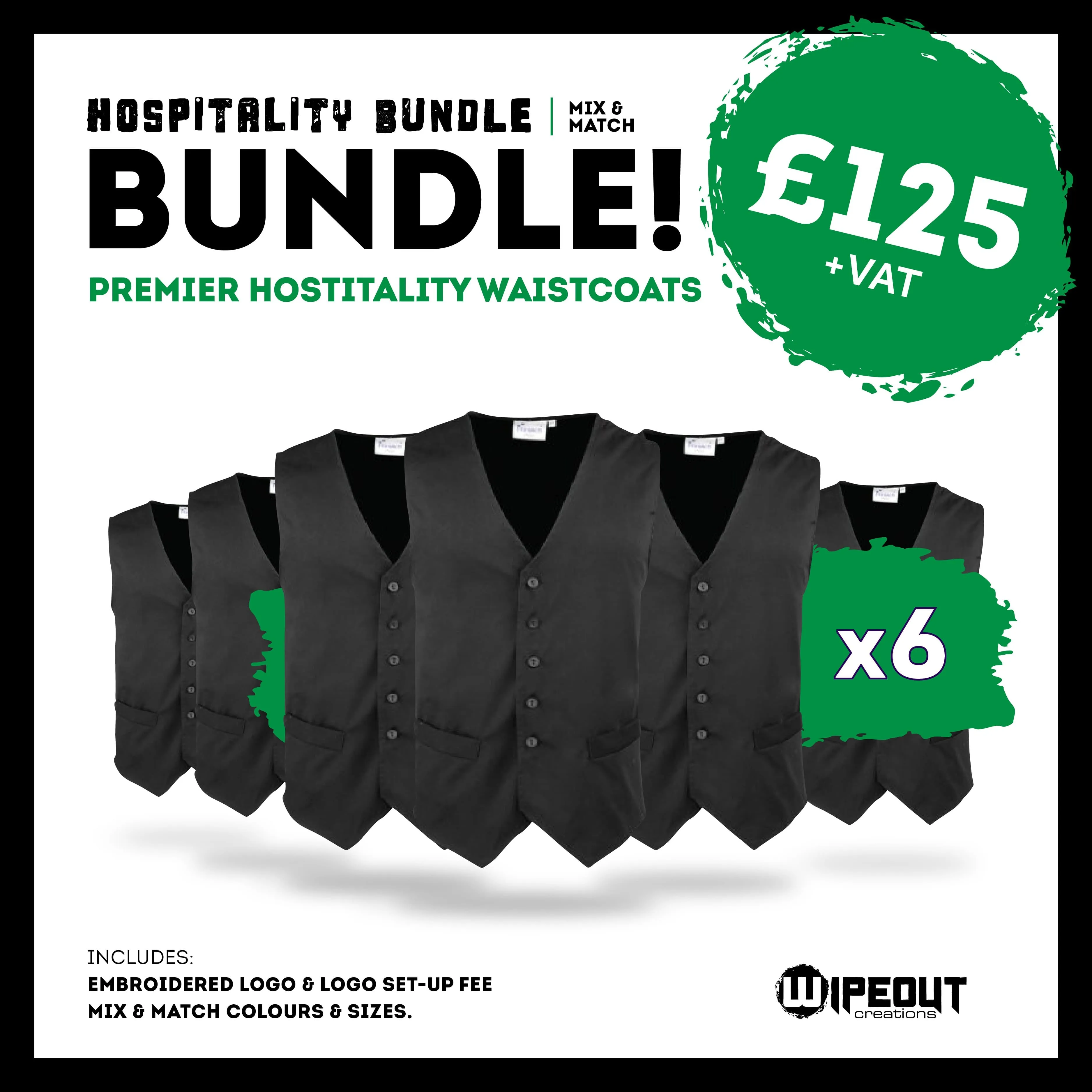 6x Premier Hospitality Waistcoat