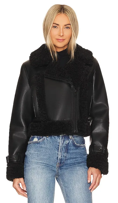Apparis Jay Vegan Leather Jacket in Black