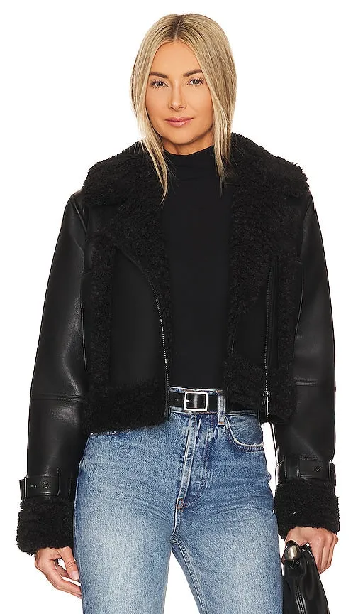 Apparis Jay Vegan Leather Jacket in Black