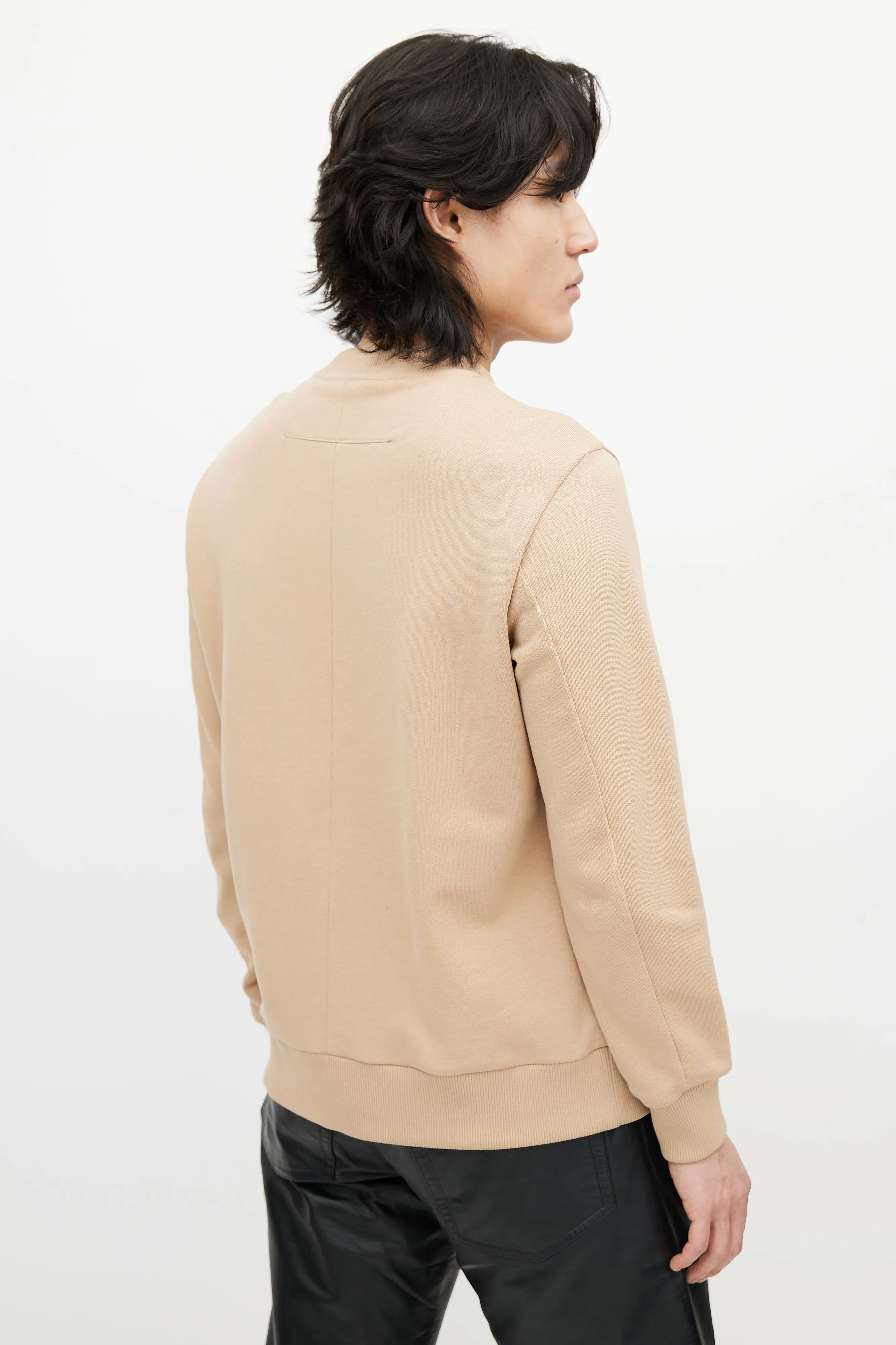 Beige & Multicolour Argyle Patch Sweatshirt