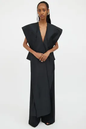 Black V-Neck Sleeveless Tunic Top