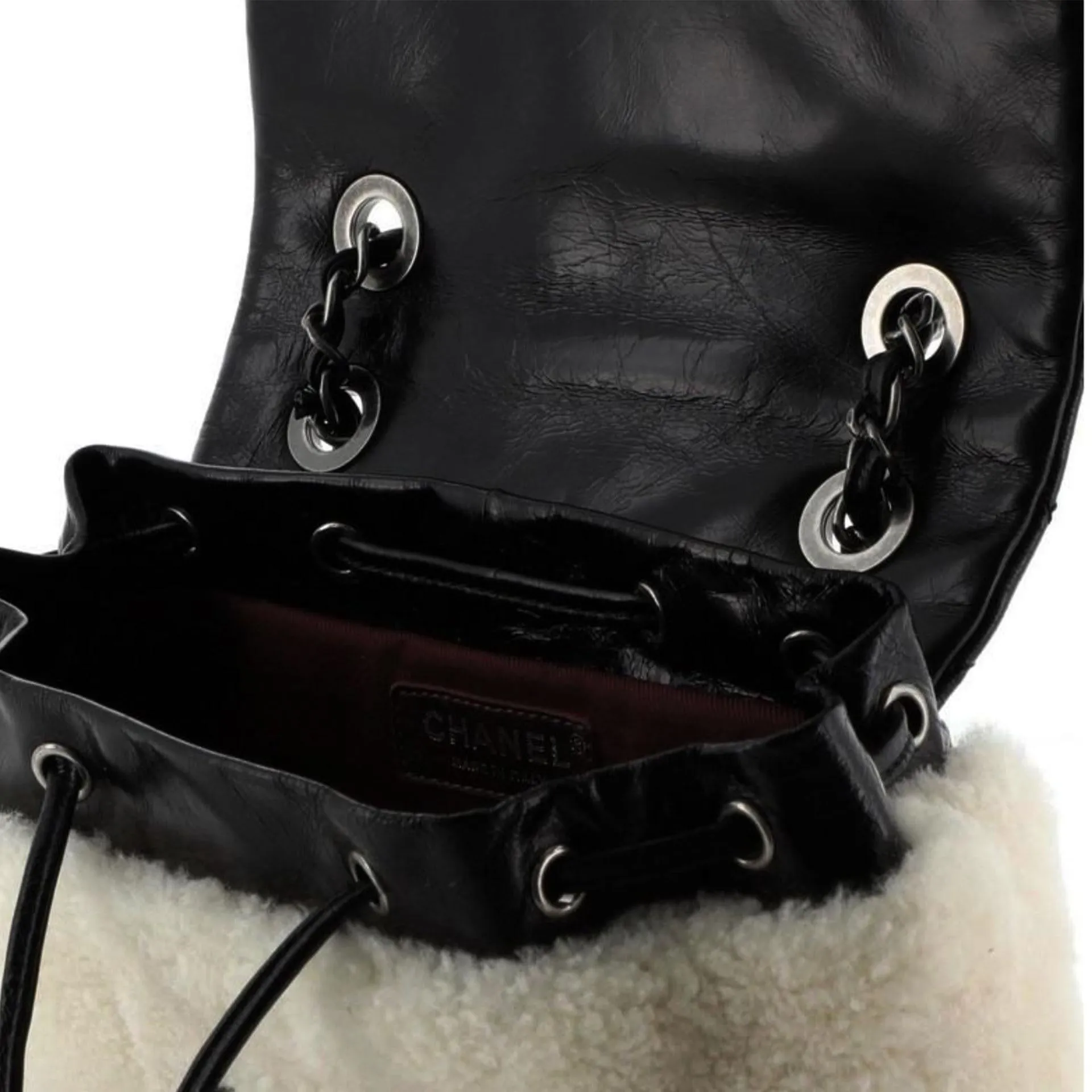 Chanel Paris-Salzburg Mountain Limited Edition Unisex Black Shearling & Calfskin Leather Backpack