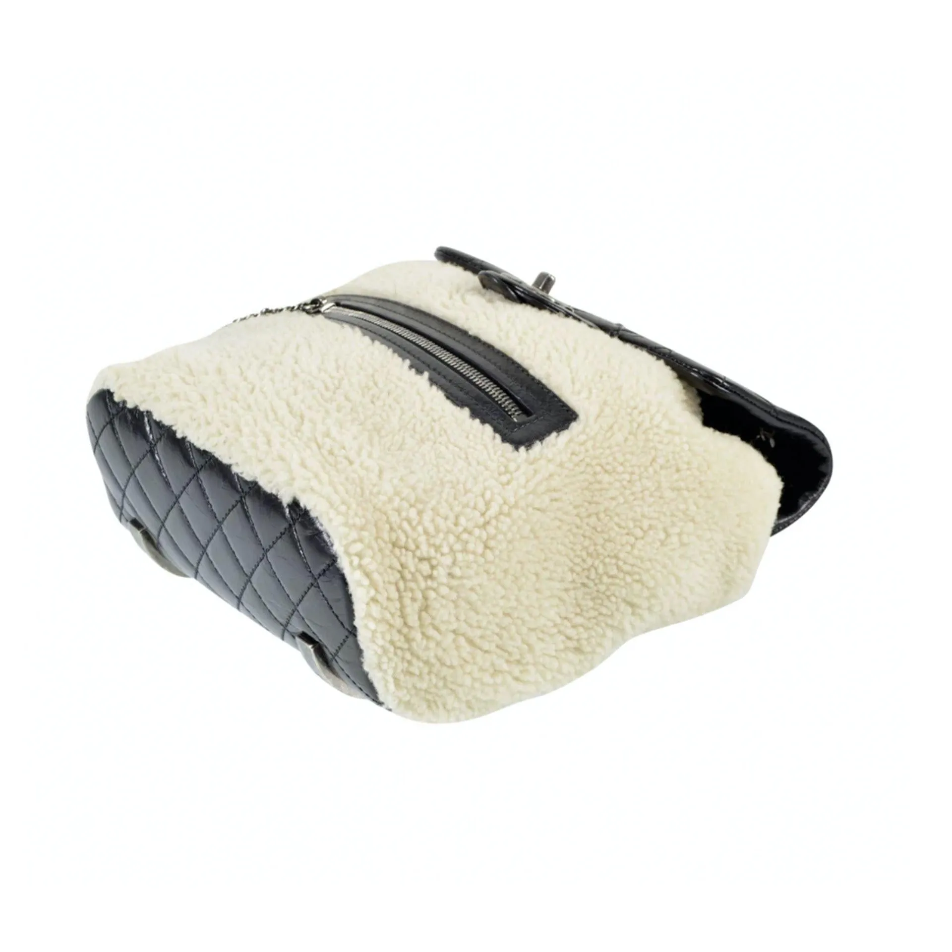 Chanel Paris-Salzburg Mountain Limited Edition Unisex Black Shearling & Calfskin Leather Backpack