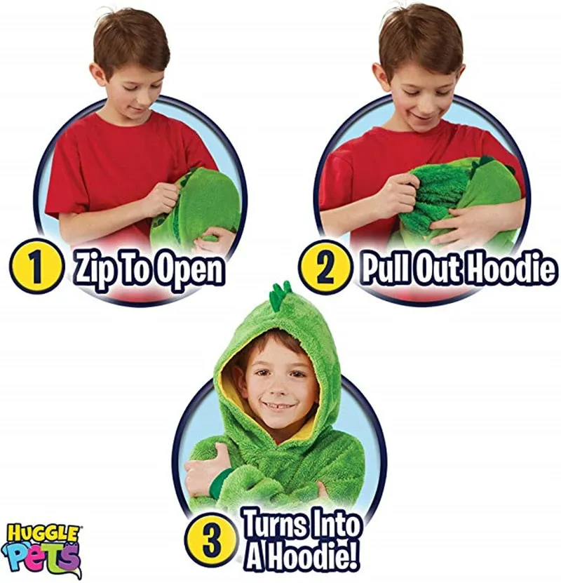 Huggle Pets Hoodie Dinosaur Hooded Sweatshirt Warm Winter Hooded Coats Bathrobe Fleece Pullover For Children For Christmas Gift