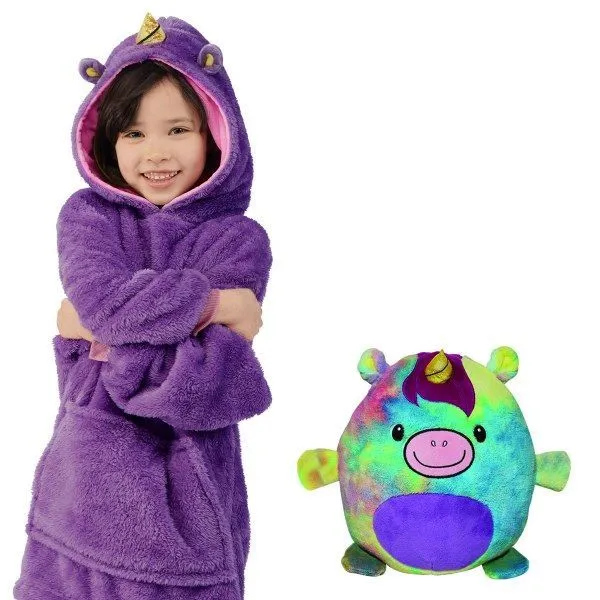 Huggle Pets Hoodie Dinosaur Hooded Sweatshirt Warm Winter Hooded Coats Bathrobe Fleece Pullover For Children For Christmas Gift