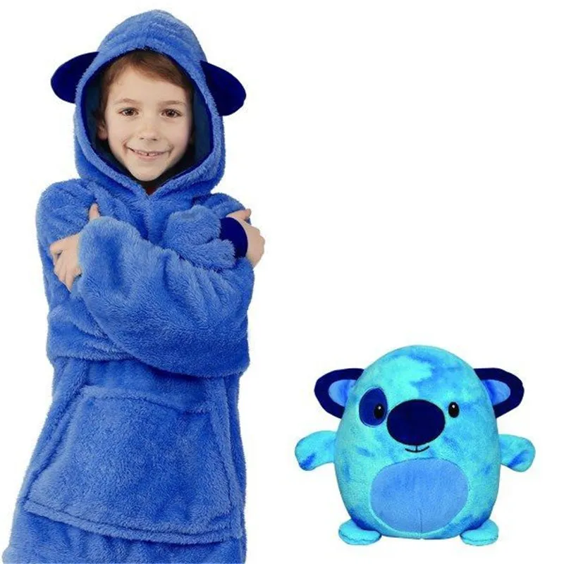 Huggle Pets Hoodie Dinosaur Hooded Sweatshirt Warm Winter Hooded Coats Bathrobe Fleece Pullover For Children For Christmas Gift