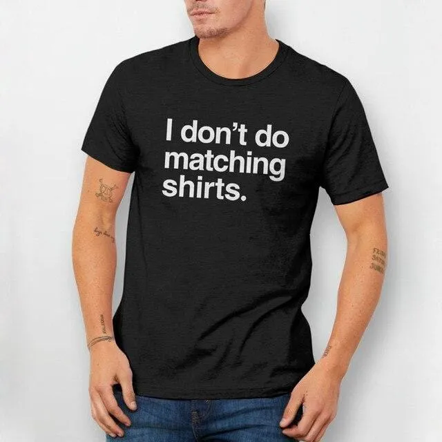 I Don't Do Matching Shirts couple