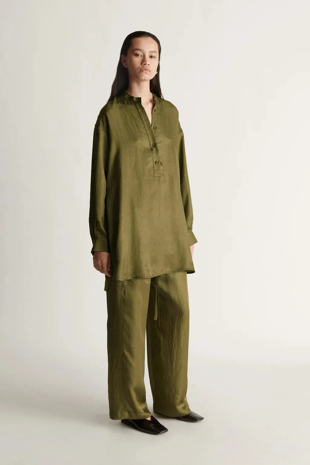 Lee Mathews Eden Tunic in Khaki Green