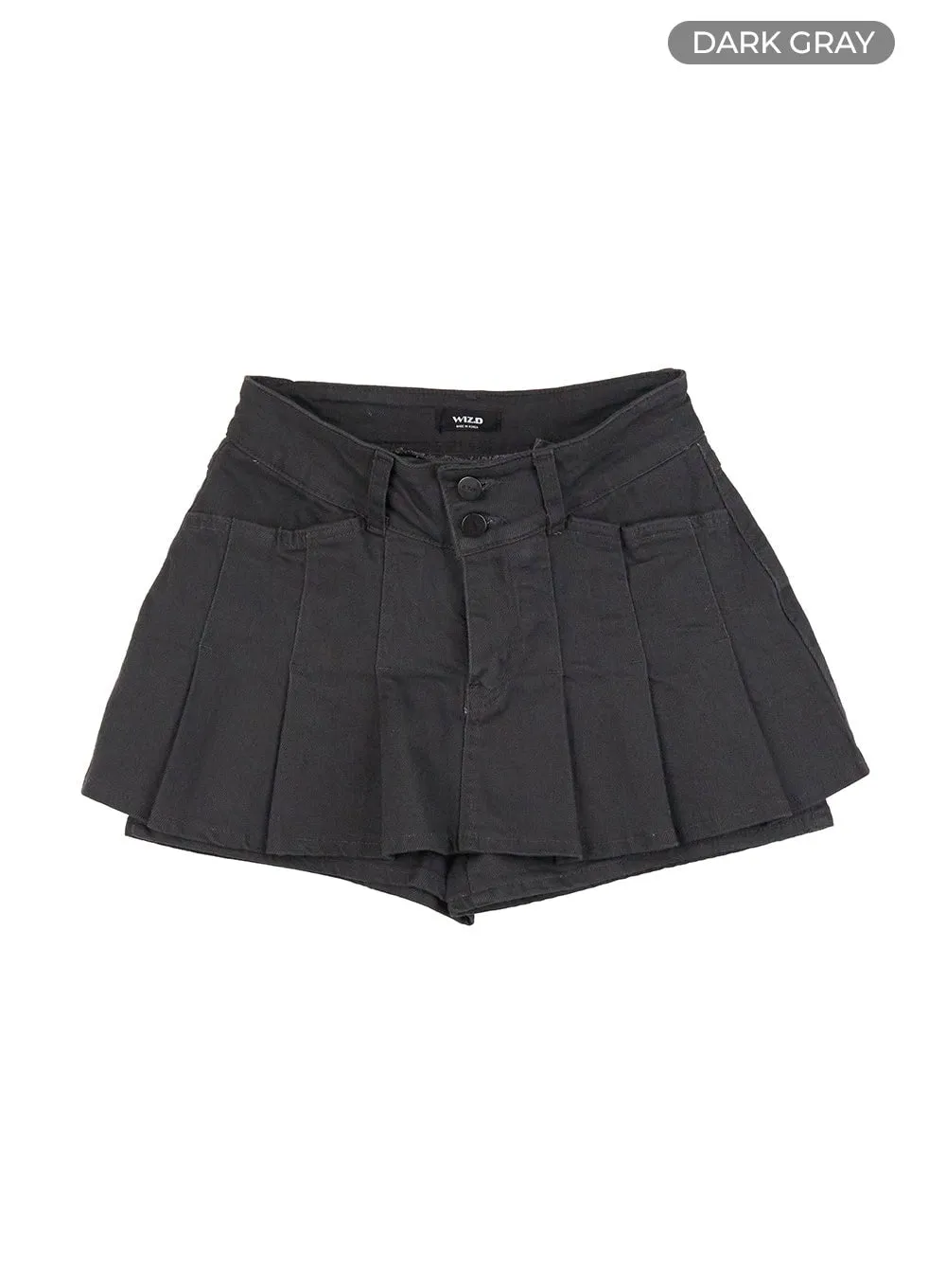 Pleated Cotton Mini Skirt Pants IO430