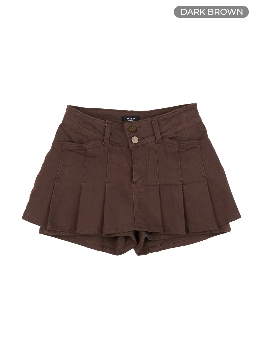Pleated Cotton Mini Skirt Pants IO430