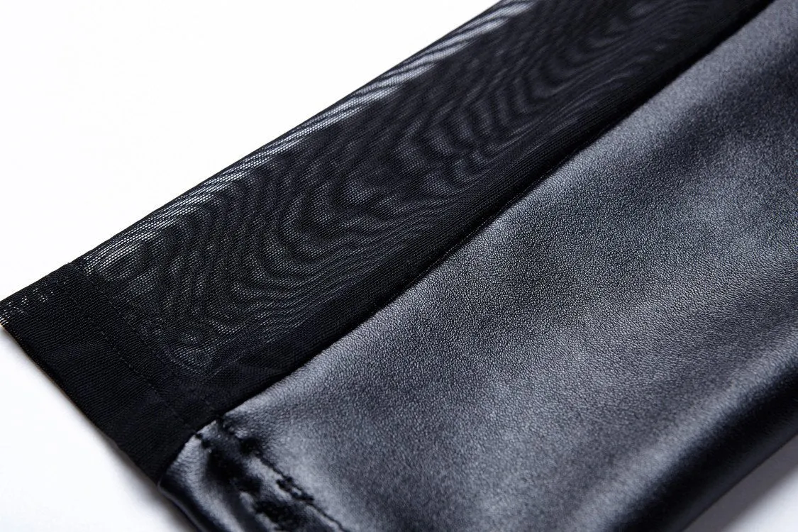 Punk sexy pleated side legging pants PW081