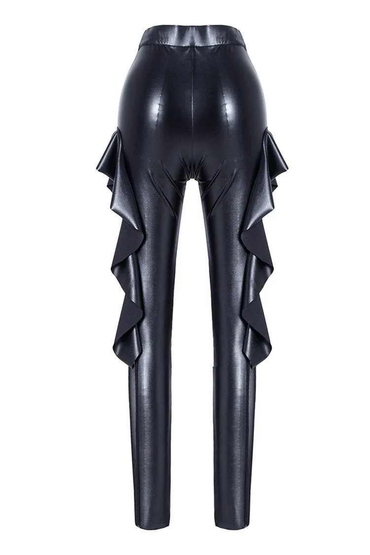 Punk sexy pleated side legging pants PW081