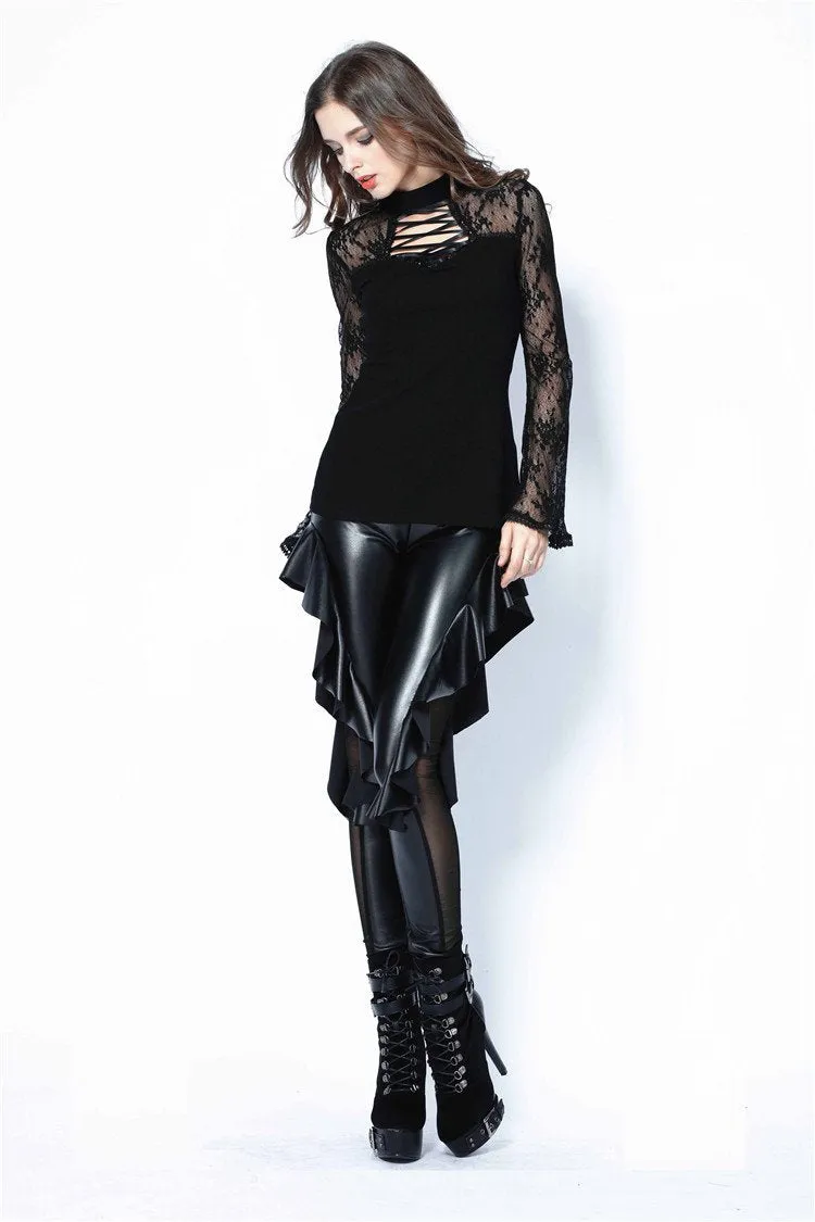 Punk sexy pleated side legging pants PW081