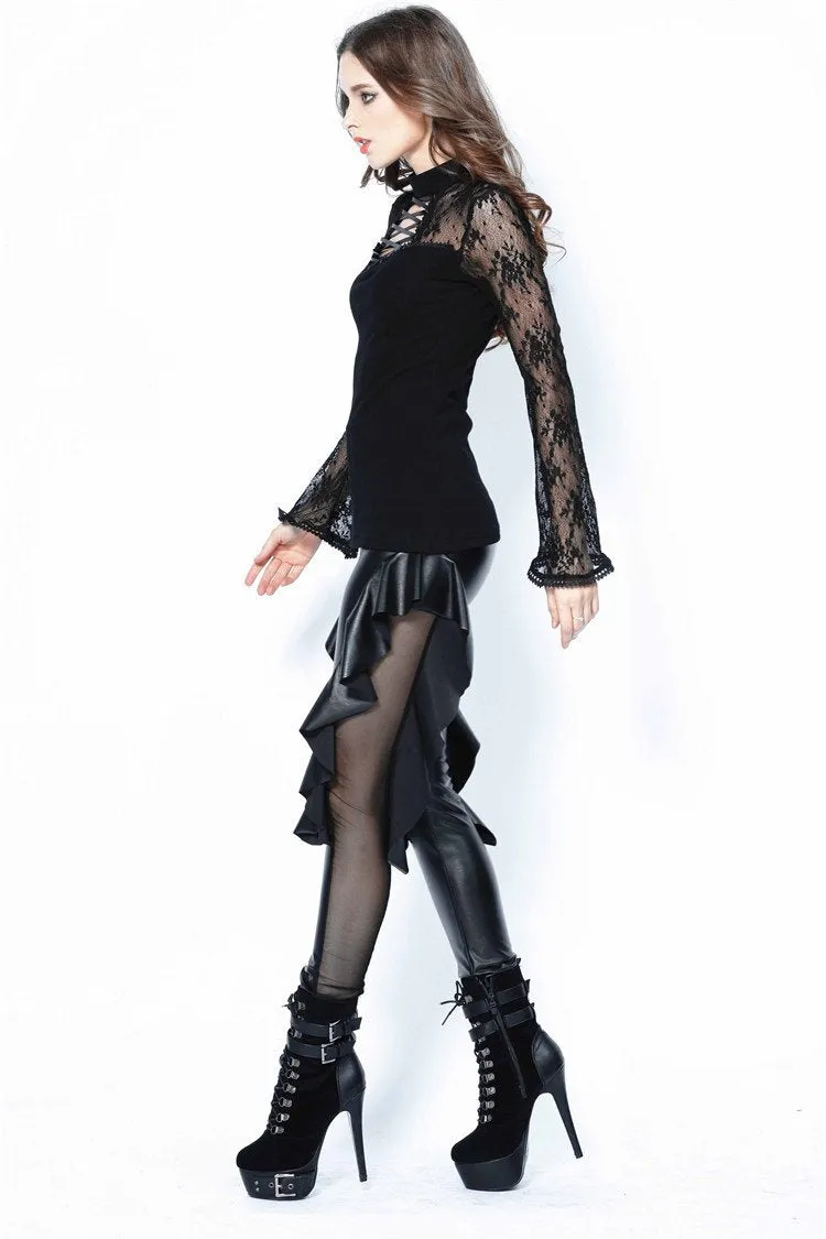 Punk sexy pleated side legging pants PW081