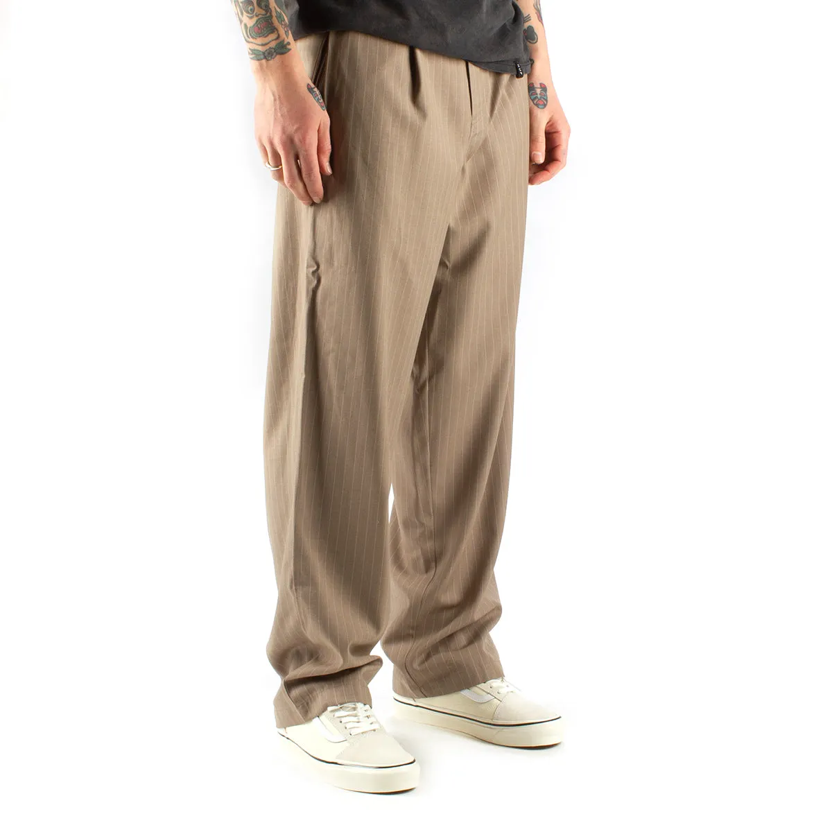 Striped Volume Pleated Trouser