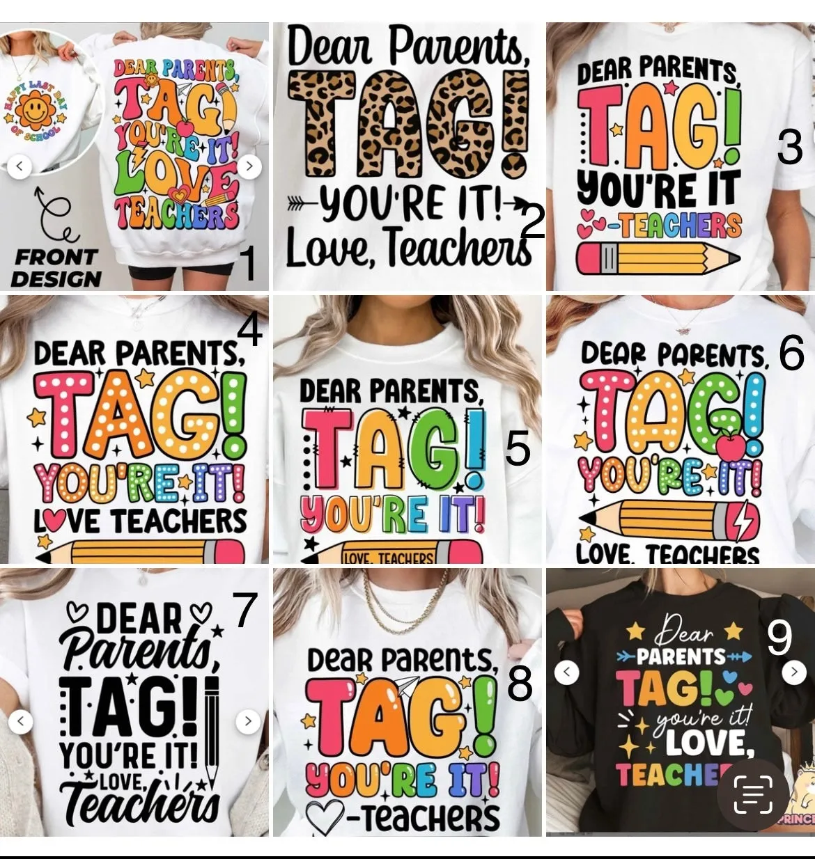 Tag you’re it - end of year shirt