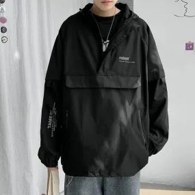 Wiaofellas  -  New Autumn Streetwear Men Jackets Zipper Up Jacket Windbreaker Harajuku Thin Coats Loose Harajuku Oversized Outwear