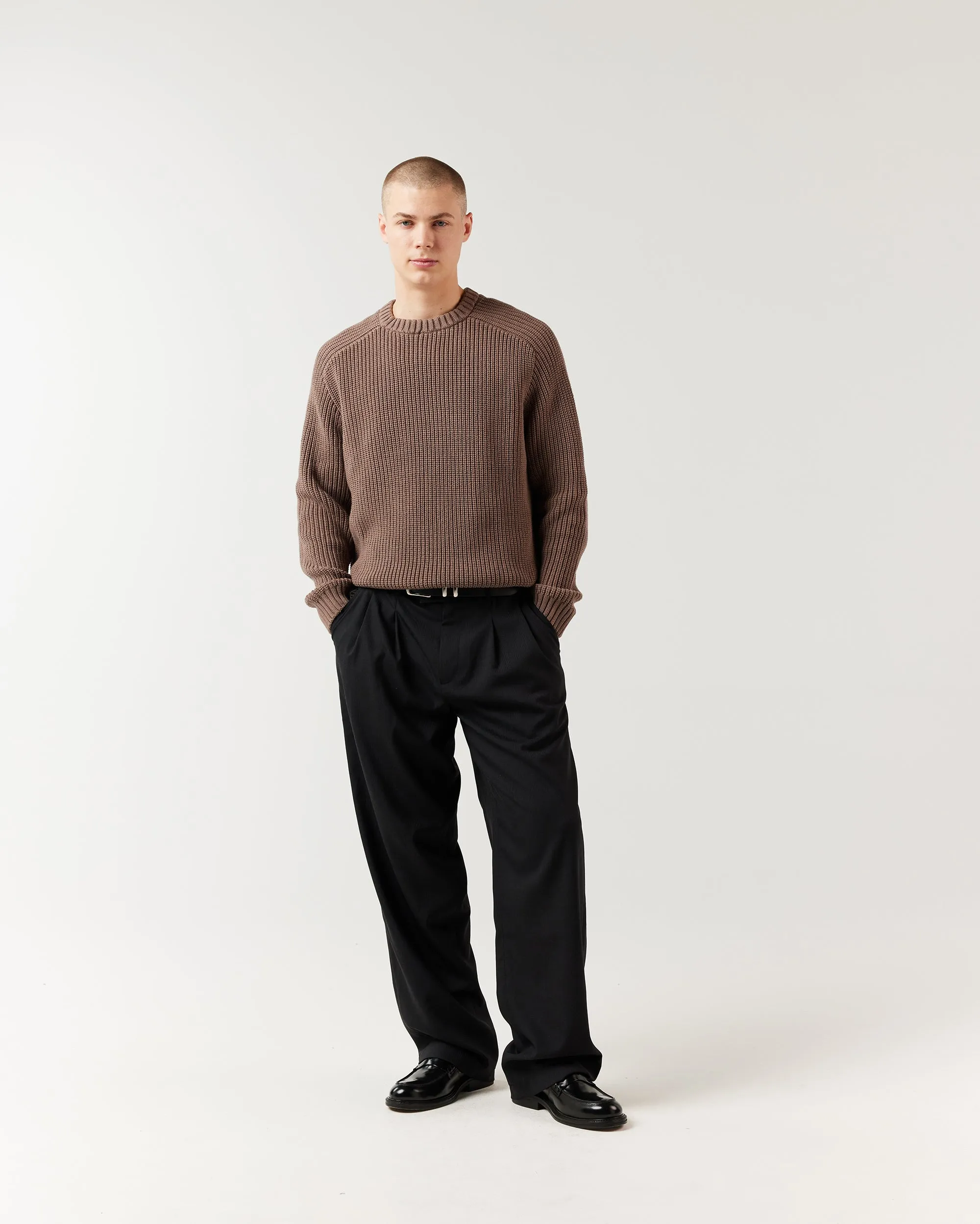 Wide Pleated Pant - Black