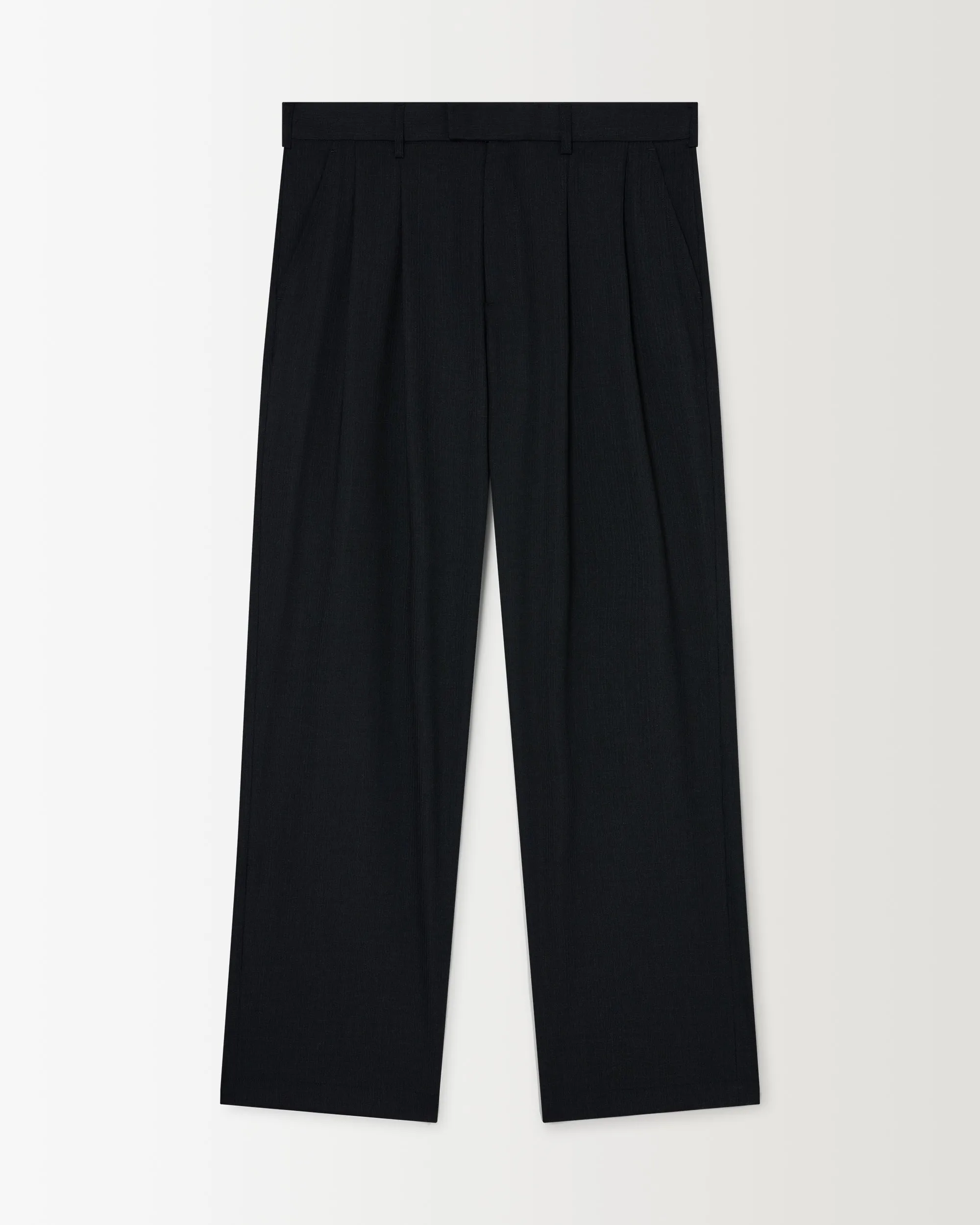 Wide Pleated Pant - Black