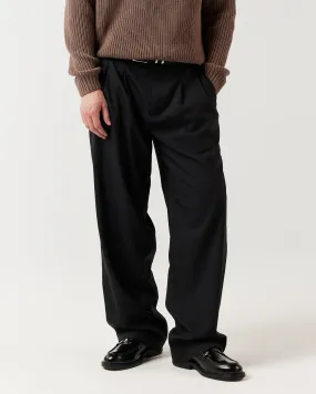 Wide Pleated Pant - Black
